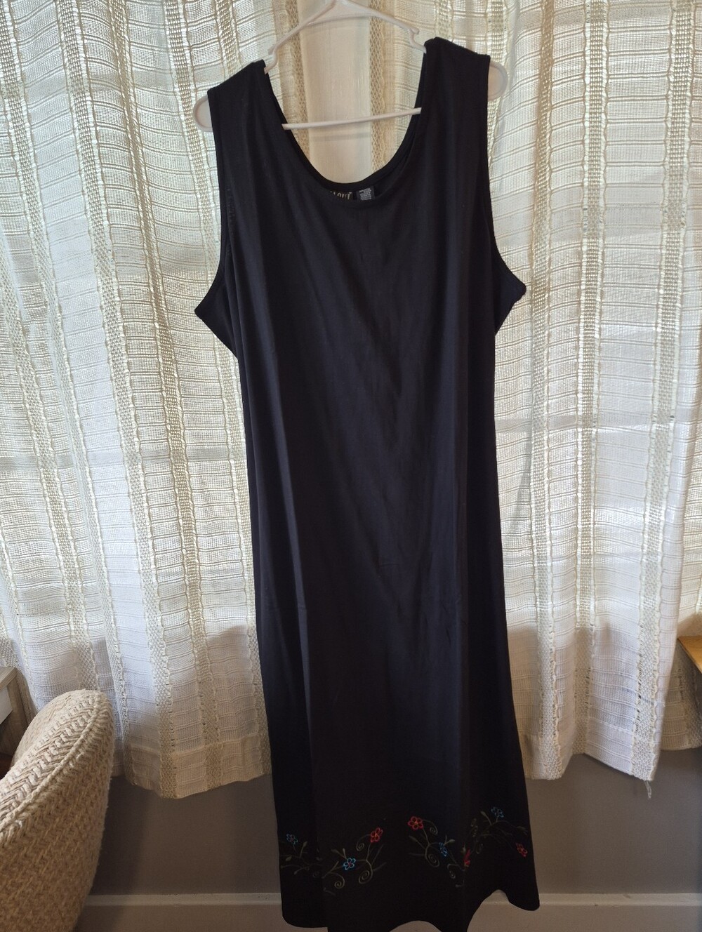 Naqui Vintage Cottagecore Maxi Dress with Floral Embroidered Hem Size 2XL